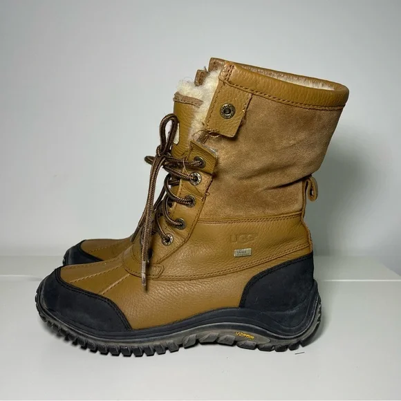 UGG Women Adirondack II Brown Shearling Snow Boots size 7.5 Waterproof Vibram - Picture 5 of 11